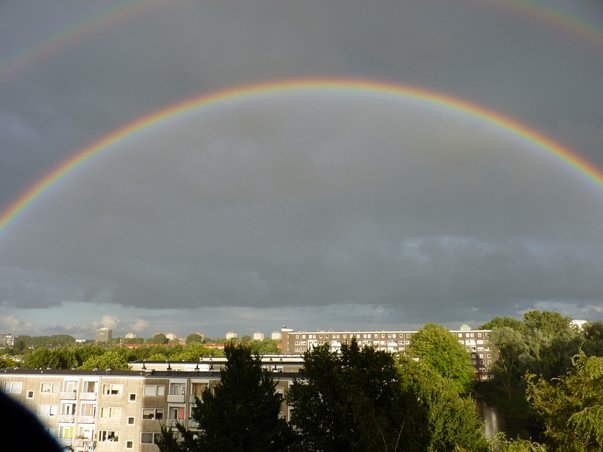 Dubbele regenboog boven Slotervaart