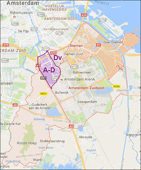 Amsterdam Duivendrecht kaart