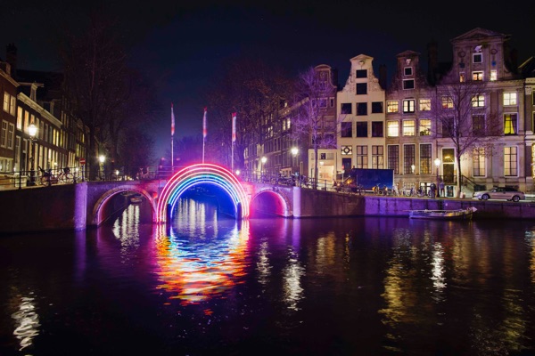 Amsterdam Light Festival: Bridge of the Rainbow